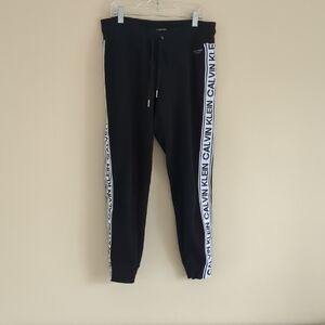 Small Calvin Klein Performance Black Pull On Joggers Sweatpants Spellout
